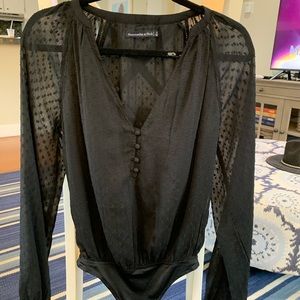 Hollister black button up body suit